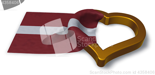 Image of flag of latvia and heart symbol - 3d rendering