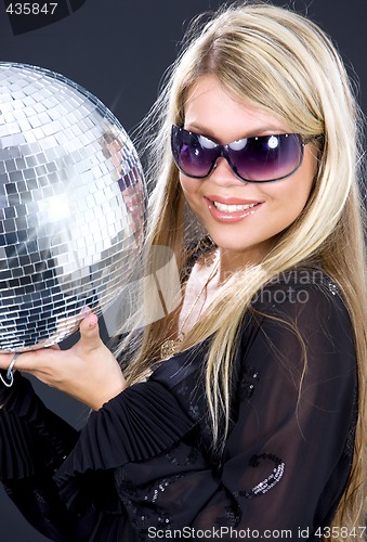 Image of party girl with disco ball