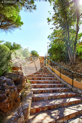 Image of Stairway in beautiful park of Algarve