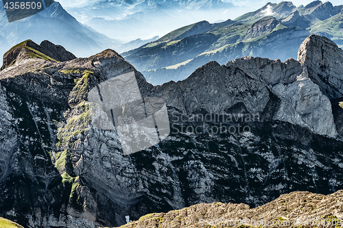 Image of Mountain view from Mount Saentis, Switzerland , Swiss Alps.