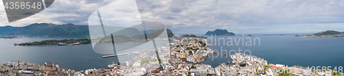 Image of City of Alesund Norway Aerial footage