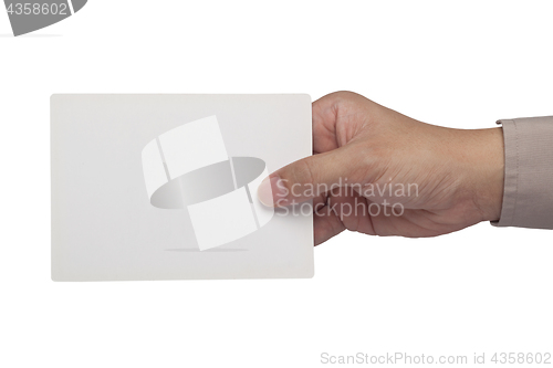 Image of Holding a blank paper card