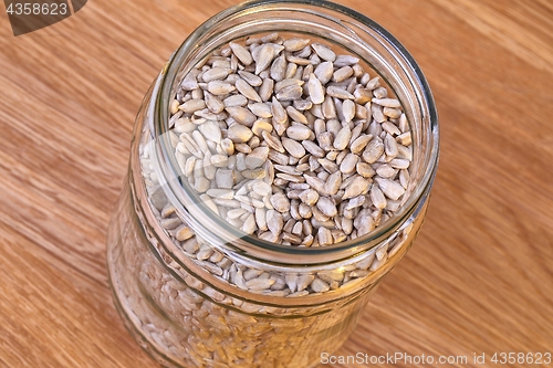 Image of Sunflower seeds in a jar