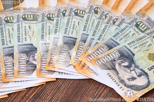 Image of Banknotes Background, Hungarian Forints