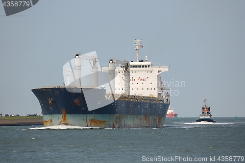 Image of Industrial ship sailing in