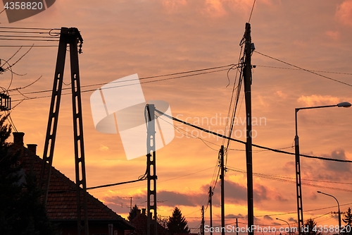 Image of Electric line silhouettes