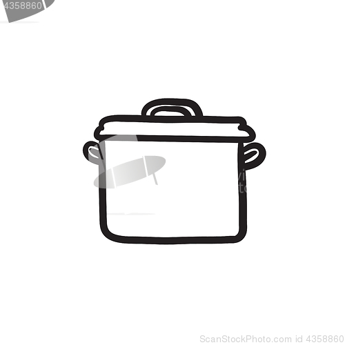 Image of Saucepan sketch icon.