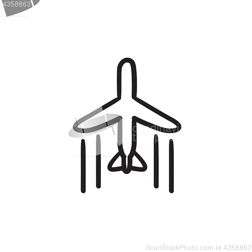 Image of Cargo plane sketch icon.