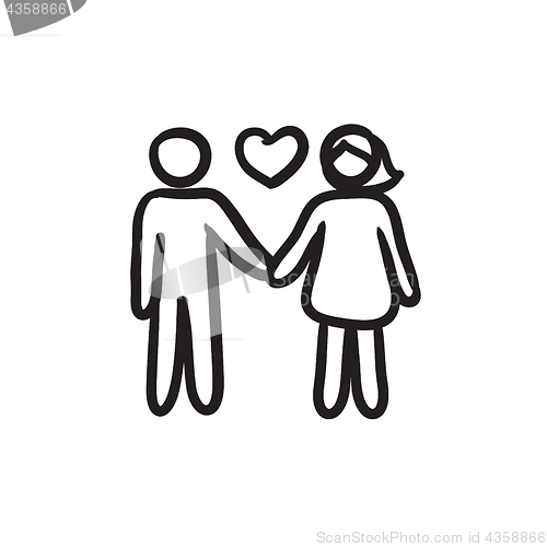 Image of Couple in love sketch icon.