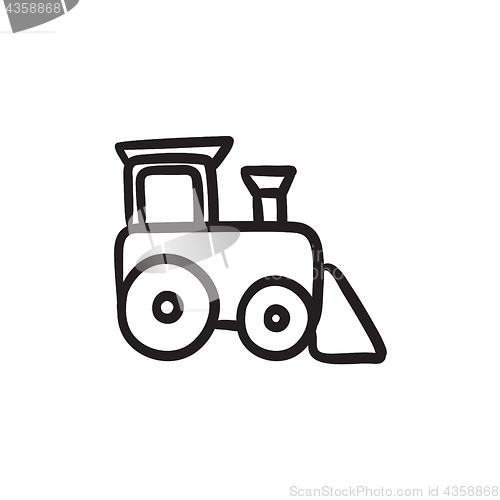 Image of Toy train sketch icon.