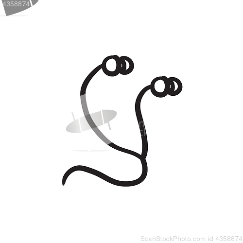 Image of Earphone sketch icon.