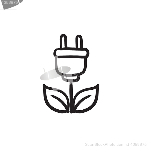 Image of Eco green energy sketch icon.