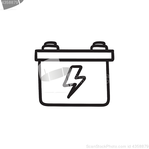 Image of Car battery sketch icon.