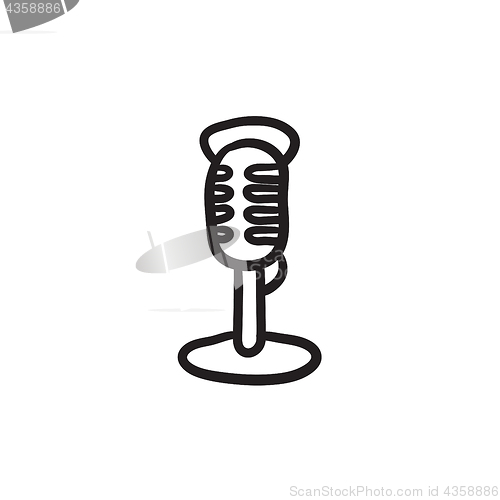 Image of Retro microphone sketch icon.