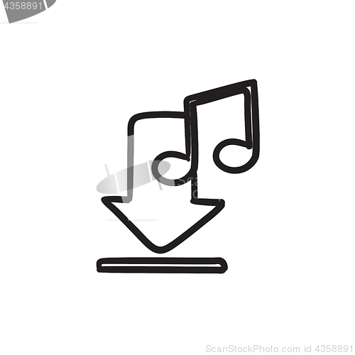 Image of Download music sketch icon.