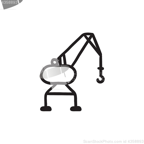 Image of Harbor crane sketch icon.