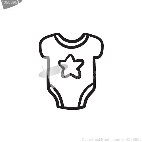 Image of Baby short-sleeve bodysuit sketch icon.