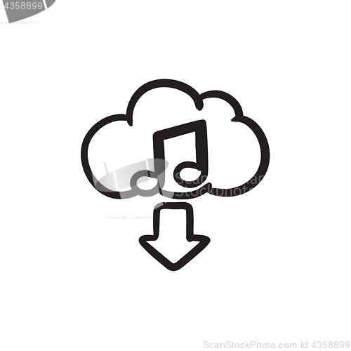 Image of Download music sketch icon.