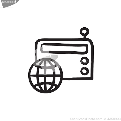 Image of Retro radio sketch icon.