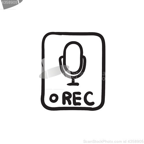 Image of Record button sketch icon.