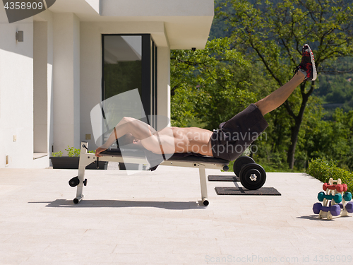 Image of man doing morning exercises