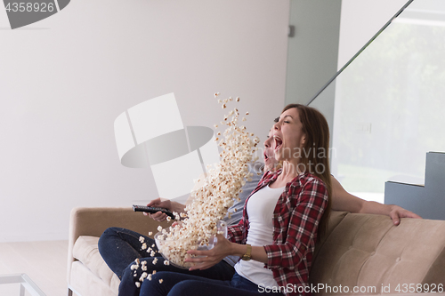 Image of young handsome couple enjoying free time