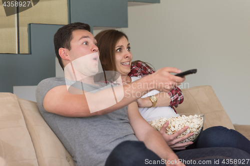 Image of young handsome couple enjoying free time