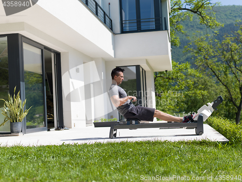 Image of man doing morning exercises