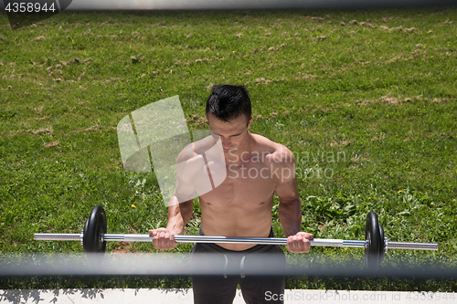 Image of man doing morning exercises