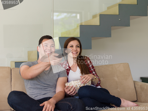Image of young handsome couple enjoying free time