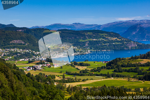 Image of Overview Picture of Øystese a natural pearl in Kvam, Hordaland.