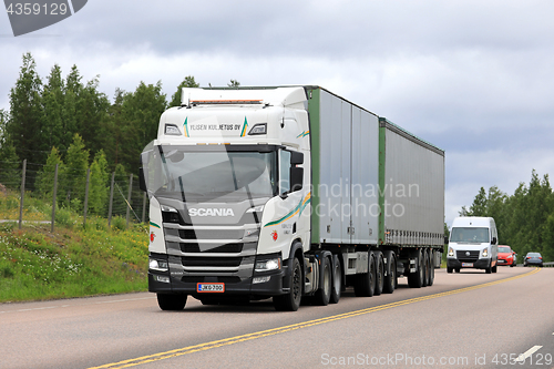 Image of Scania R500 Cargo Truck on Highway 