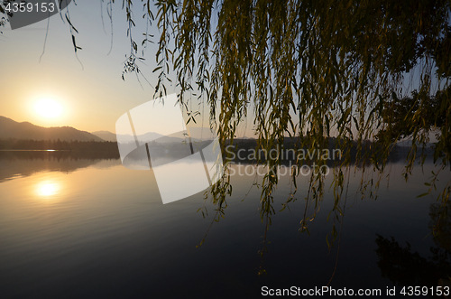 Image of Sunset around the West Lake in Hangzhou