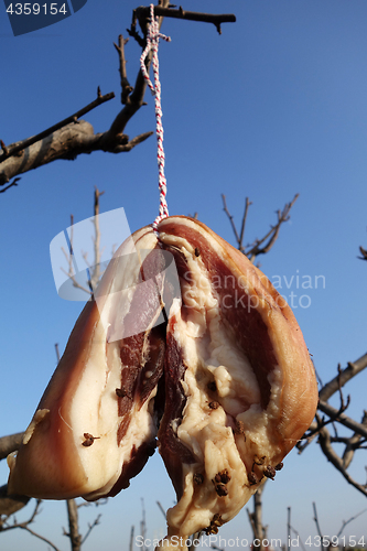 Image of The meat drying outside on the sun