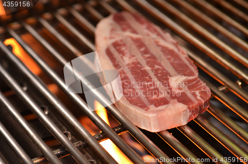 Image of Beef steaks on the grill