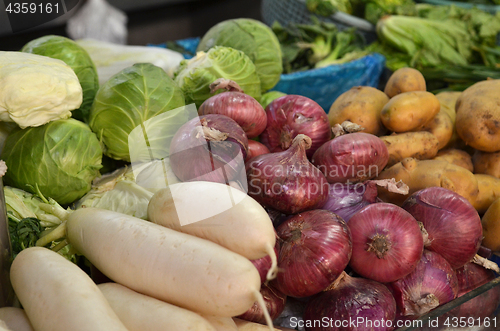 Image of Vegetable stall in Shanghai 