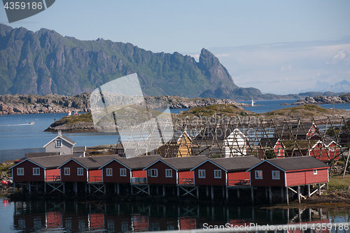 Image of Norwegian landscape with fishing houses