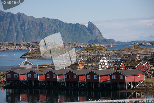 Image of Norwegian landscape with fishing houses