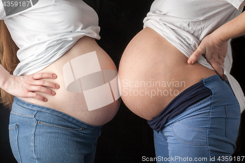Image of two pregnant bellies