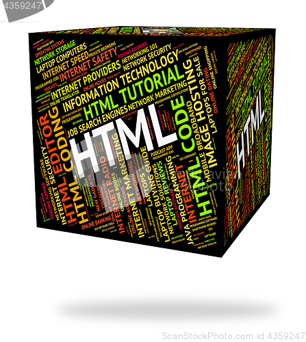 Image of Html Word Means Hypertext Markup Language And Code