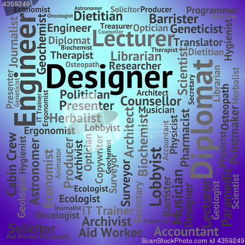 Image of Designer Job Means Employee Work And Hiring