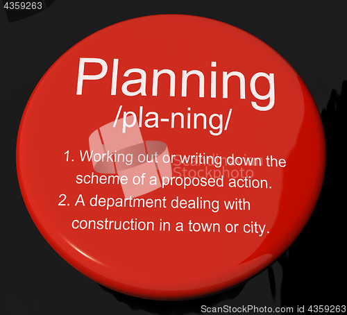 Image of Planning Definition Button Showing Organizing Strategy And Schem