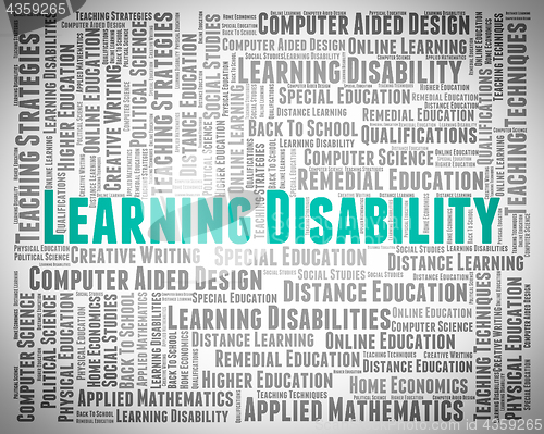 Image of Learning Disability Words Indicates Special Needs And Text