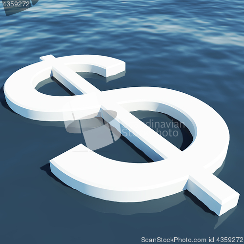 Image of Dollar Floating Showing Money Wealth Or Earnings