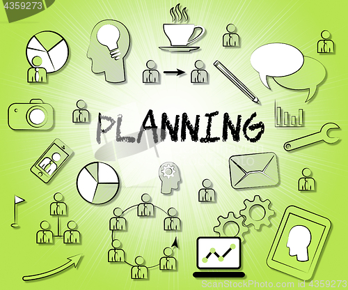 Image of Planning Icons Represents Sign Objectives And Aspirations