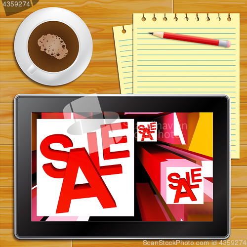 Image of Sale On Cubes Showing Special Discounts Tablet