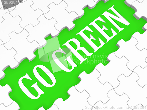 Image of Go Green Puzzle Shows Eco Friendly Activities