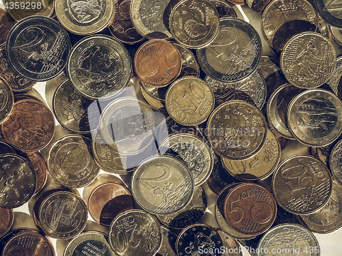 Image of Vintage Euro coins background