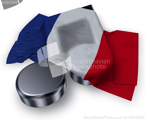 Image of music note symbol and flag of france - 3d rendering