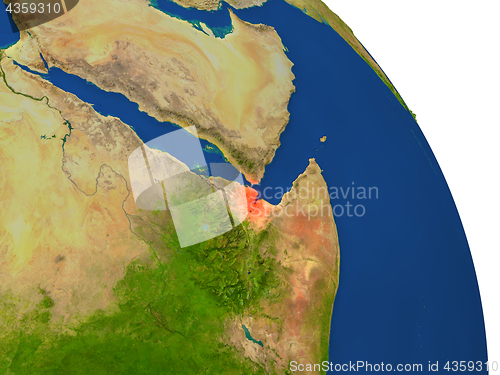 Image of Map of Djibouti in red